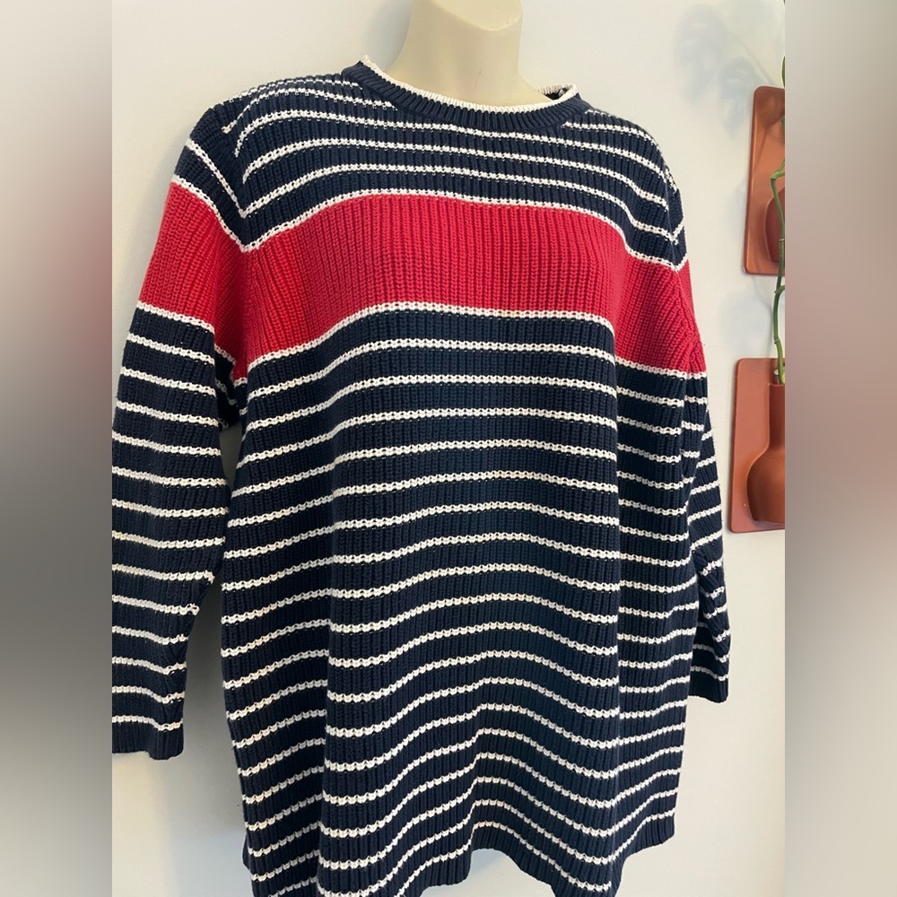 Elisabeth by Liz Claiborne Red White & Blue Heavy Sweater Knitted 1X